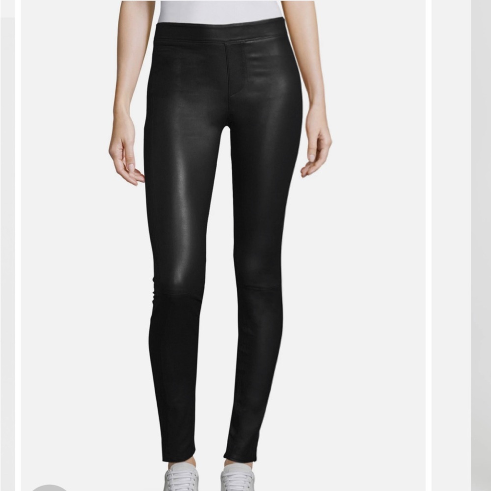 Helmut Lang Black Leather Leggings size 0